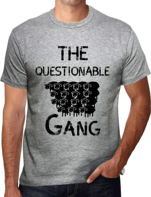 Produktbild von Herren Grafik T-Shirt Die fragwürdige Bande – The Questionable Gang – Öko-Verantwortlich Vintage Jahrgang Kurzarm Lustige Druck Geburtstag Geschenk