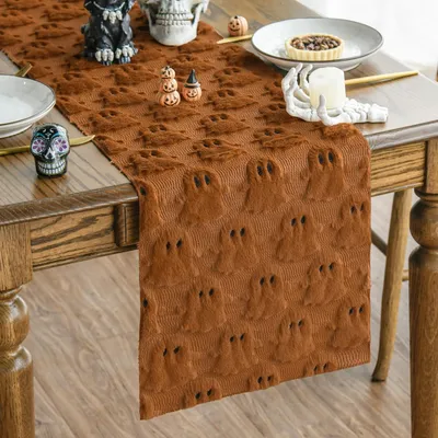 Produktbild von Tischläufer für Halloween Deko Weich Samt Braun 33x153 cm
