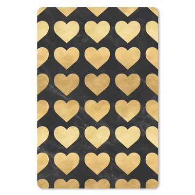 Produktbild von MuchoWow® Mauspad Mousepad Muster - Herz - Gold - Schwarz 40x60 cm - Mousepads - Maus Mat - Pad - Mausunterlage - Schreibtisch Accesoire