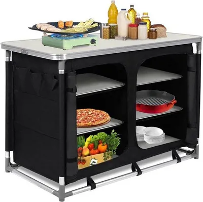 Produktbild von Famanu Campingküche Aluminiumrahmen mit Stauraum - Faltbar