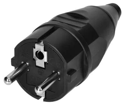 Obrázok produktu pre CB Elektro Dielenská vidlica 2P+E Uni-Schuko, čierna (ORNO)