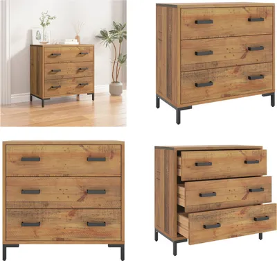 Obrázek produktu pro vidaXL Komoda 75x35x70 cm z masivního borovicového dřeva - Komoda - Komody - Příborník - Zásuvková skříňka