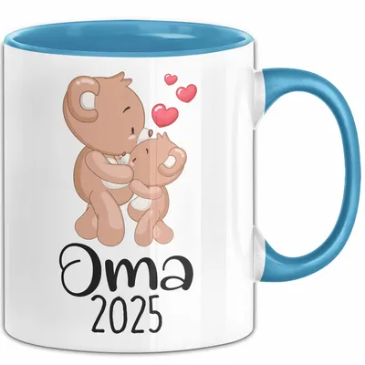 Produktbild von Trendation - Du Wirst Oma 2022 Tasse Geschenk Schwangerschaft Verkünden Großmutter Überraschung Baby Kaffeetasse Oma (Blau)