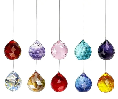 Image de Kit de fabrication de décorations solaires, comprenant 10 pendentifs en cristal de 30 mm, de couleurs variées