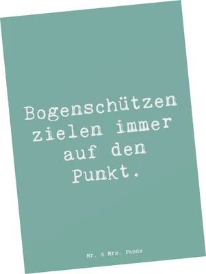 Produktbild von Mr. & Mrs. Panda Postkarte Spruch Bogenschützen Fokussierung - Meeresbrise - Geschenk, Zielgenauigkeit, Fotokarte, Präzision, Postkarten, Sport, Sportler, einzelkarte