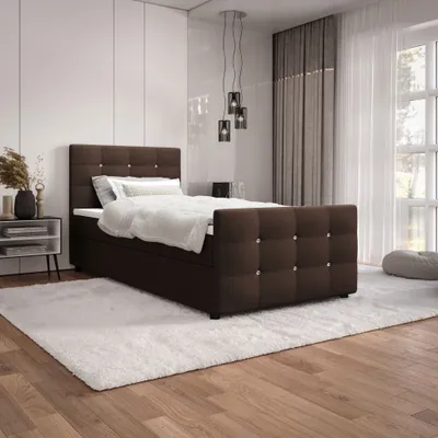 Obrázek produktu pro Jednolůžková postel 120x200 KAUR s úložným prostorem - tmavě hnědá