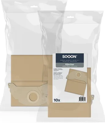 Productafbeelding van SQOON® Stofzuigerzakken  Geschikt voor Kärcher A2000 Series & WD2 Series (o.a. A2004) – Papier – 10 Stuks