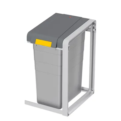 Produktbild von Hailo ProfiLine Öko XL - Mülltrennsystem Erweiterungseinheit 38 L - Robustes Gestell und weit öffnender Deckel aus Kunststoff - beliebig erweiterbar - herausnehmbarer Inneneimer aus Kunststoff - grau