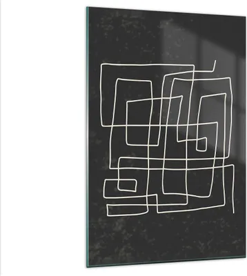 Produktbild von Bilder auf glas - Einteilig - Schwarzweiß Labyrinth Linie - 80x120cm - Glasbilder - Wandbilder - Bilder - Wanddekoration aus Glas - Glas Bilder - Wandbild auf Glas - GPA80x120-5110