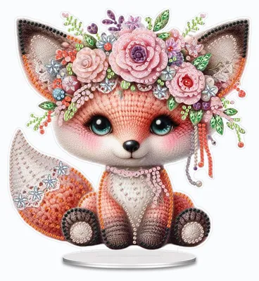 Obrázek produktu pro Diamond Painting Fuchs 5D, diamantová malba, jarní motiv, 19,5x19,5 cm, akryl, DIY, dárek