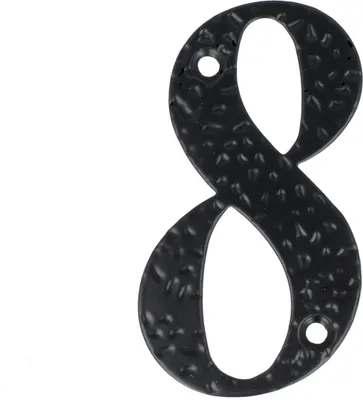 Produktbild von Hausnummern 0-9 Buchstaben A-H schwarz Hausziffern Wandnummern schmiedeeiserne Optik 8