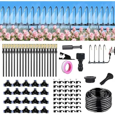 Produktbild von 20M Automatisches Bewässerungssystem Garten 360 °, Automatische Bewässerung mit 20 Stück Einstellbare Düse, für Outdoor Balkon Gewächshaus Hochbeet Topfpflanzen Pflanzen