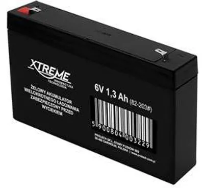 Zdjęcie produktu dla Akumulator kwasowo-ołowiowy 6V / 1,3Ah Xtreme 82-203 żelowy