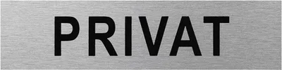 Produktbild von Aluminium Türschild " Privat " 160x40mm