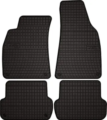 Produktbild von Gummifußmatten passend für Seat Exeo (Limousine, Kombi, Bj. 2008-2015) –  schwarz, passgenau, mit Befestigungen set 4 Stk. - Gummi-Automatten