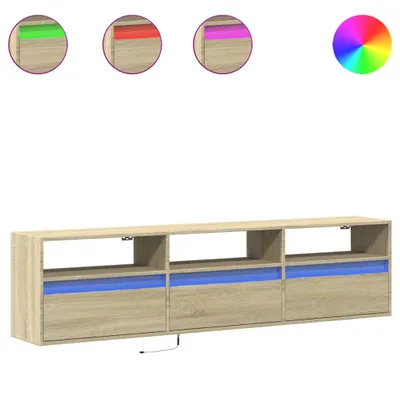 Produktbild von vidaXL TV-Wandschrank mit LED Sonoma-Eiche 180x31x45 cm