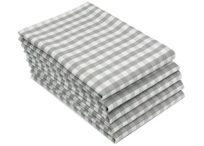 Produktbild von 5et Set Geschirrtücher 100% Baumwolle in 50x70 cm, saugstark Küchentücher in grau kariert