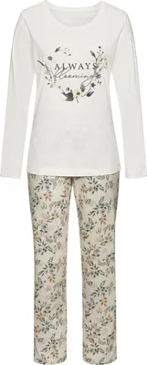 Produktbild von LASCANA Pyjama 2 -teilig ecru-gemustert Größe 48/50