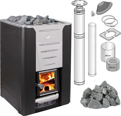 Produktbild von Set Saunaofen Harvia 36 Inkl. Steine Und Schornsteinsystem