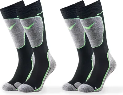 Produktbild von BLACK CREVICE - Damen/Herren/Kinder - Ski-, Snowboard- & Wintersportsocken - 2 Paar | Farbe: Schwarz/Grün | Größe: 0 (31-34)