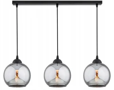 Produktbild von KAR-LIGHTING Pendelleuchte 3-flammig Schwarz aus Glas & Metall, höhenverstellbar – Esszimmer, Wohnzimmer, Küche, E27-Fassung