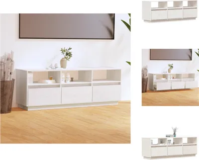 Obrázek produktu pro vidaXL TV skříňka bílá 140x37x50 cm borovicový masiv - TV nábytek