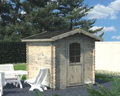 Produktbild von Gartenhaus Palmako Vivian 3,8 m² inkl. Fußboden 254 x 244 cm tauchgrundiert grau
