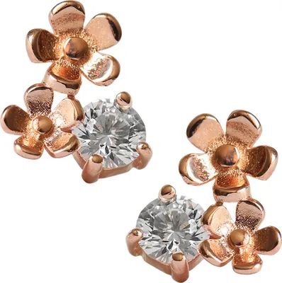 Produktbild von Blümchen Ohrstecker 925 Sterling Silber rosévergoldet