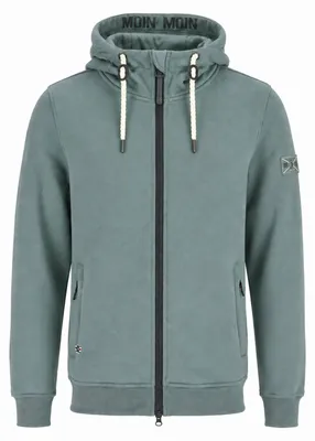 Produktbild von Dry Fashion Herren Sweatjacke Odense mit Moin-Backprint Graublau, Größe S