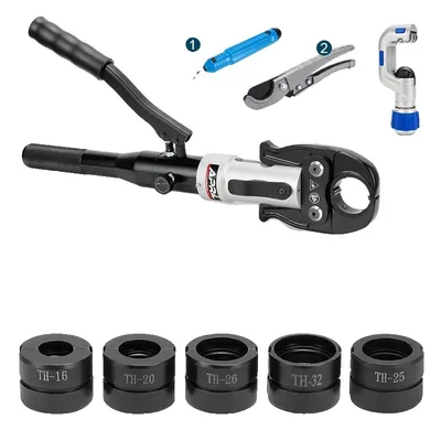 Zdjęcie produktu dla Zestaw hydraulicznych narzędzi do zaciskania, stop aluminium, głowica obrotowa, TH16 20 25 26 32mm