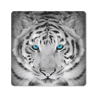 Produktbild von MuchoWow® Mauspad Mousepad Tiger - Weiß - Augen 30x30 cm - Mousepads - Maus Mat - Pad - Mausunterlage - Gaming
