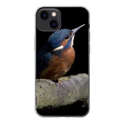 Produktbild von MuchoWow® Handyhülle Schutzhülle Hülle für iPhone 13 Eisvogel - Zweig - Federn - Schwarz Silikon Softcase Handy Hülle - Karteninhaber
