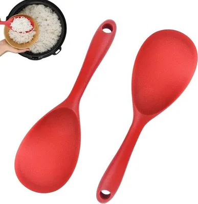 Image de Set de cuisine composé de 2 ustensiles - fouet, cuillère de cuisine, cuillère à purée - 23 x 7 cm - antistatique - sans BPA - résistant à la chaleur