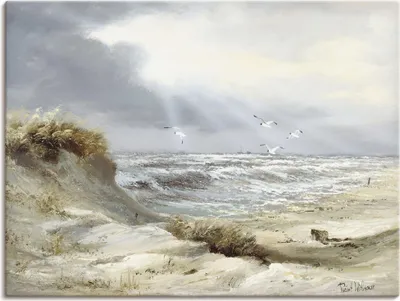 Produktbild von ARTland Leinwandbild Dünen an der stürmischen See Größe: 120x90 cm