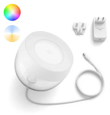 Produktbild von Philips Hue White and Color ambiance Iris Tischleuchte weiß, Intelligente Tischleuchte, Bluetooth/Zigbee, Weiß, LED, Metall, Synthetik, Nicht austauschbare(s) Leuchtmittel