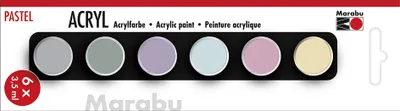 Zdjęcie produktu dla Marabu1210000000211 Zestaw kolorów akrylowych Marabu "PASTELL", 6 x 3,5 ml
