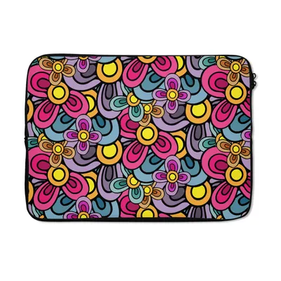 Obrázok produktu pre Puzdro na notebook 13 palcov Vzor - Hippie - Kvety - Fialová Taška na notebook