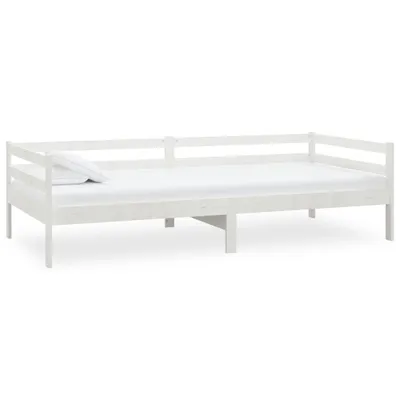 Image de vidaXL Lit de jour blanc pin massif 90x200 cm