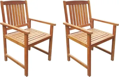 Produktbild von Gartenstühle 2 Stk. Massivholz Akazie Braun