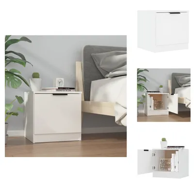 Image de vidaXL Table de chevet blanche, 40x39x40 cm - Tables de chevet