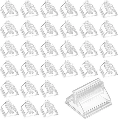 Image de Lot de 48 porte-cartes de visite de table en plastique transparent, petits porte-photos pour cartes de visite, photos, notes, fêtes