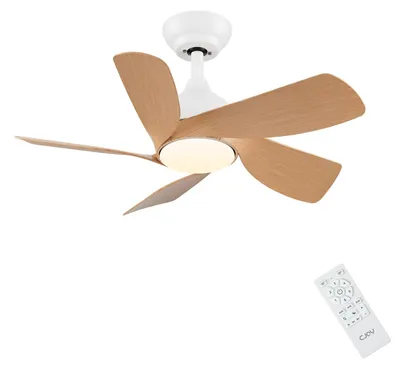 Produktbild von Deckenventilator mit Beleuchtung – 76 cm Holz – 6 Geschwindigkeitsstufen – DC-Motor – Modernes Design – Für Schlafzimmer und Wohnzimmer