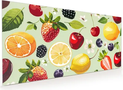 Produktbild von Küchenrückwand Spritzschutz Glas mit Motiv Fruchtmix 40 x 40 cm