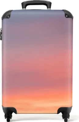 Produktbild von NoBoringSuitcases.com® Koffer Handgepäck Trolley Rollkoffer Kleine Reisekoffer mit 4 Rollen - Sonne - Himmel - Wolken - Rosa - Cabin Size < 55x40x23 cm & 55x40x20 cm - Fotokoffer - Kabinenkoffer - BoardgepäckHandgepäck Koffer 55x35x20 cm, 36L,