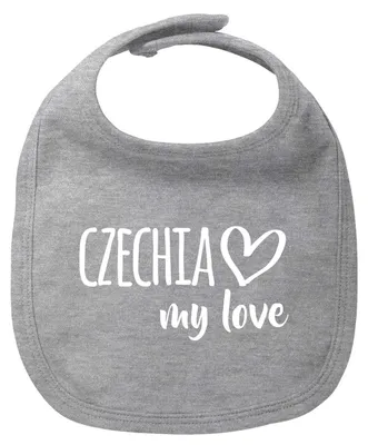Produktbild von Huuraa Baby Lätzchen Czechia my love Heather Grey Klettverschluss Baumwolle Latz Geschenkidee