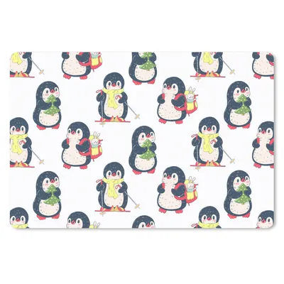 Produktbild von MuchoWow® Mauspad Mousepad Pinguin - Ski - Winter - Kind - Muster 27x18 cm - Mousepads - Maus Mat - Pad - Mausunterlage - Büroartikel - Desk Matten