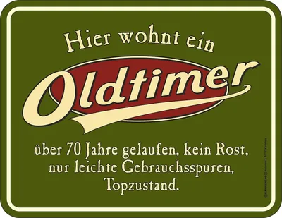 Produktbild von RAHMENLOS Original Blechschild zum 70. Geburtstag: Oldtimer, 70 Jahre gelaufen, Topzustand.