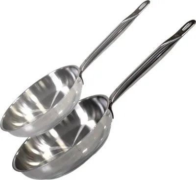 Image de Lot de 2 poêles inox de 24 cm et 28 cm Elo Profi Therm