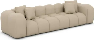 Produktbild von Kunstleder 4-Sitzer Couch Valora Beige