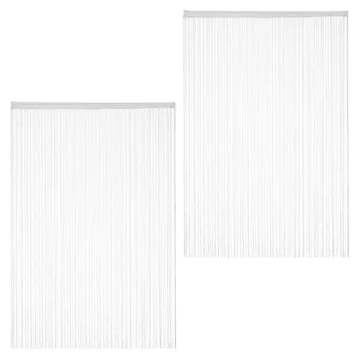 Fadengardine 2er Set 145x245 cm Weiß kürzbar
